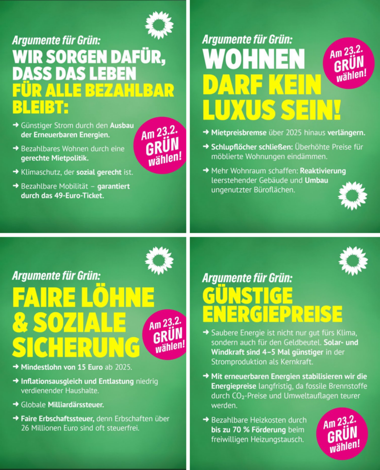Viele Gründe um für Grün zu stimmen