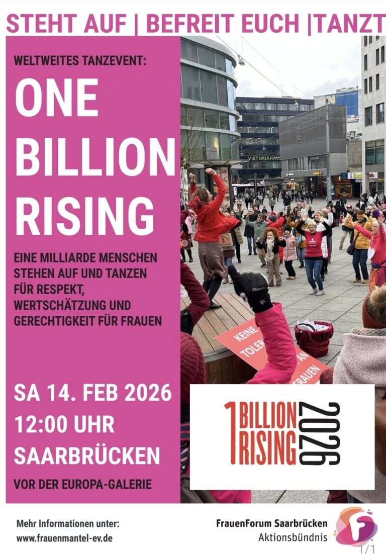 One Billion Rising am 14.2.26 ab 12:00 Uhr an der EUROPA-Galerie in SB
