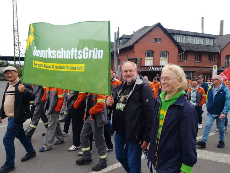 OV Riegelsberg für GewerkschaftsGrün-Saar auf Stahlaktionstag aktiv